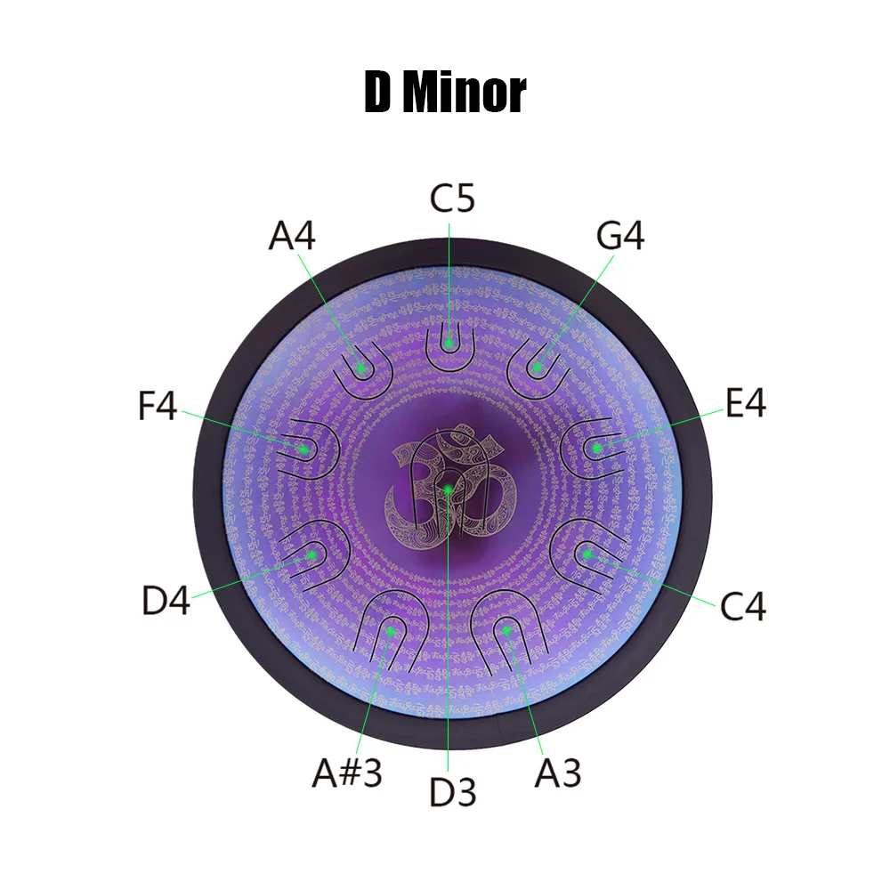 

Hot New 16 Inch Professional UU Drum Hand Pan Drum D-Minor Alloy Steel Tongue Drum 10 Double-tone Tongues Percussion Instrument