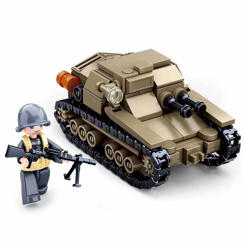 Мировая война 2 WW2 солдат М4 Шерман средний танк бронированный автомобиль военный спецназ армии строительные блоки Фигурки игрушки в подарок на день рождения - Цвет: Темно-серый