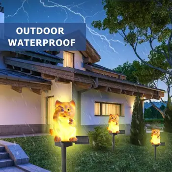

Solar Power LED Kitten Shape Lawn Night Light Outdoor Waterproof Garden Courtyard Road Landscape Decorative Lights