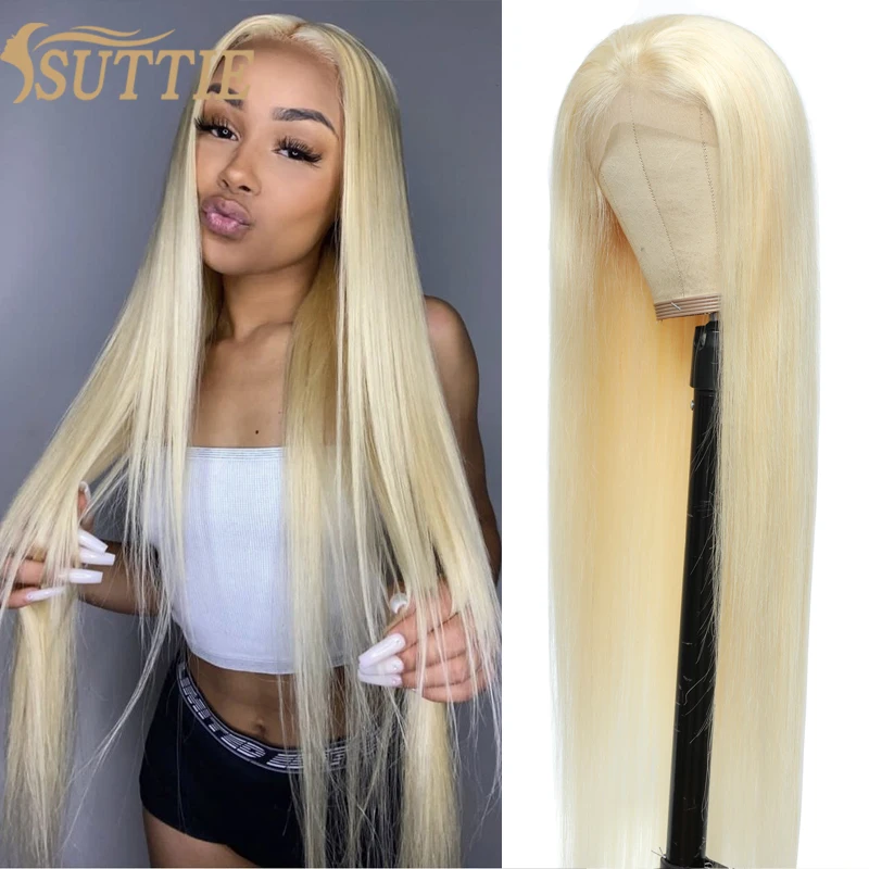 Suttie 613 rubio miel peluca delantera de encaje recto cierre Frontal pelucas de cabello humano 13x4x3 4x4 5x5 transparente de 30 pulgadas para las mujeres negras