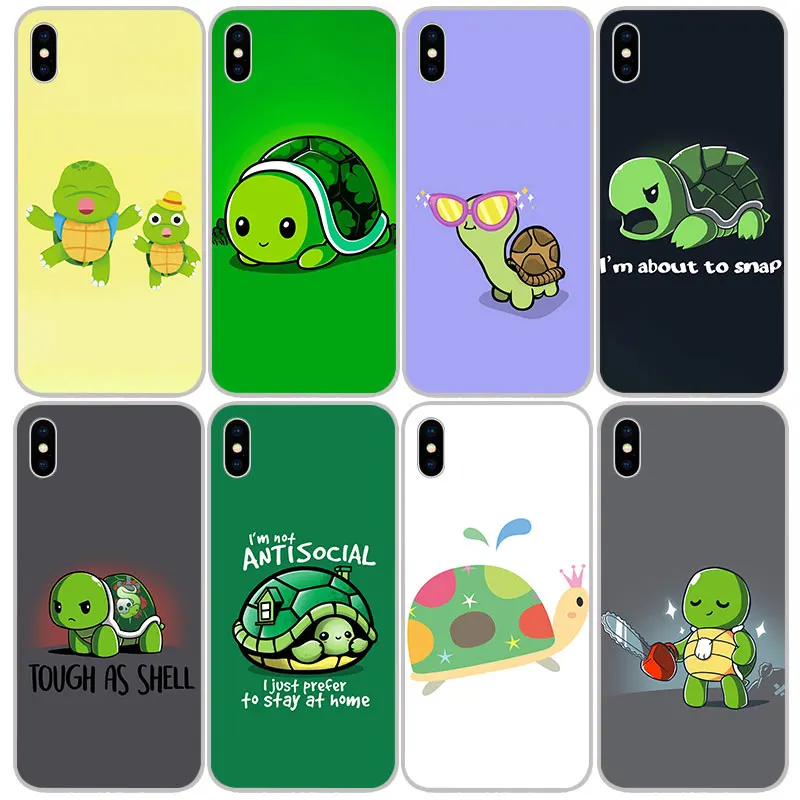 

cartoon tortoise Silicone Soft TPU Cases Covers For iPhone 11 Pro XS Max X XR 8 7 6S Plus 5S SE 4S Silicon Case Cover