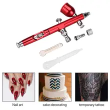 0,3 мм Насадка-распылитель Аэрограф инструмент двойного действия гравитационный корм для украшения торта Кисти для маникюра ногтей+ гаечный ключ соломинка Прямая поставка