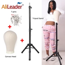 Alileader, новинка, 125 см, подставка для парика, штатив для парика, с манекеном, Брезентовая головка, регулируемый штатив, подставка для парика, Набор для изготовления париков, TPins, подарок
