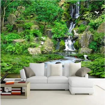 

Milofei manufacturers custom modern 3D green hills green water background wallpaper murals
