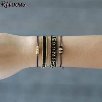 

Rttooas Gold Miyuki Beaded Bracelet Set For Women Simple Handmade Woven Mini Charm Bracelet Wholesale/Dropshipping 2020 New