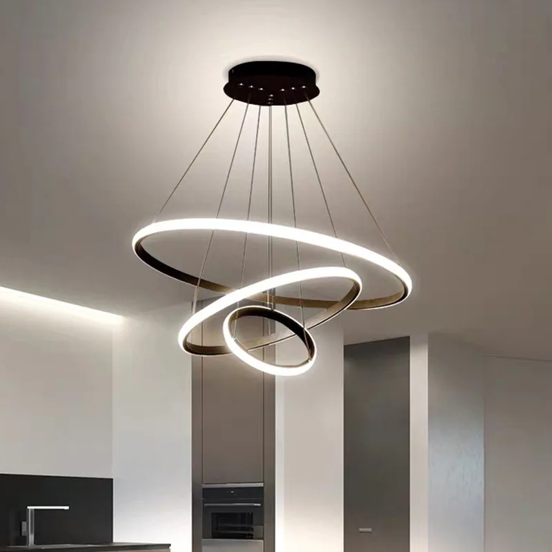 

Modern Rings LED Hanging Pendent Lights Lamp Ceiling Chandelier Lighting Living Room Dining Room Light Fixtures Kitchen Decor