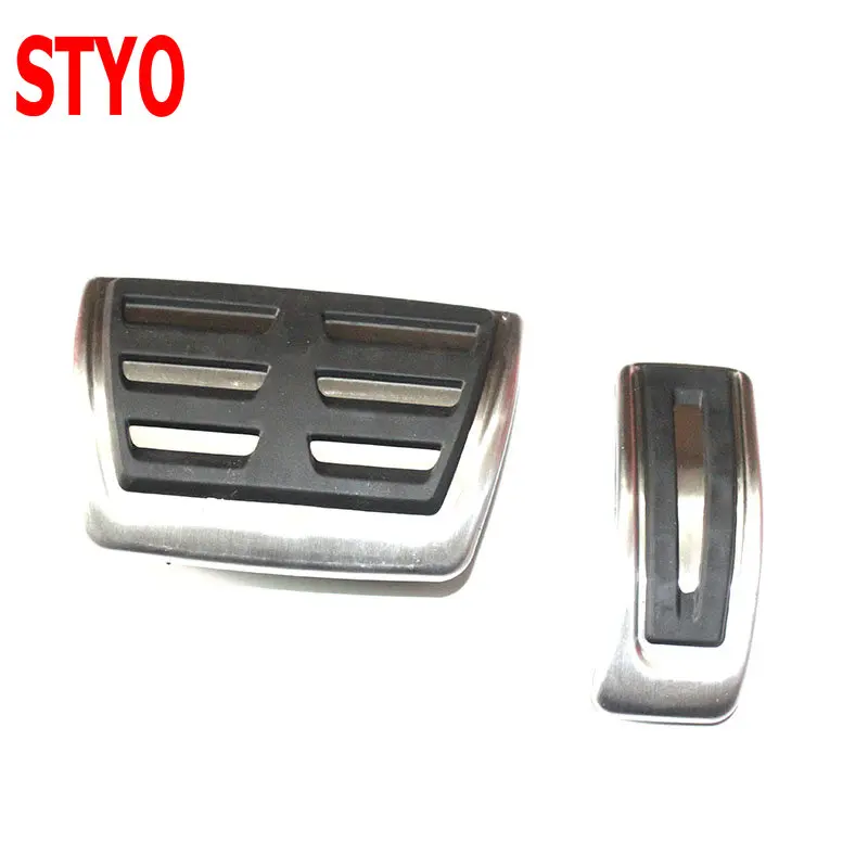 STYO Car Stainless Steel MT Pedal/AT pedal(Footrest+Gas+Clutch+Brake Pedal）For Audii A4 B8 S4 RS4 Q3 A5 S5 8T Q5 A6 C7 A7 S7 S6 - Название цвета: 2PCS AT PEDAL