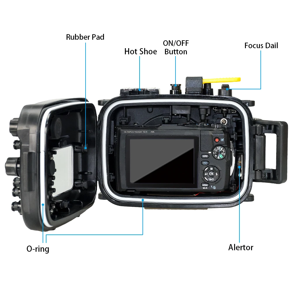 Seafrogs Camera Case For Olympus TG-5 Case 40m
