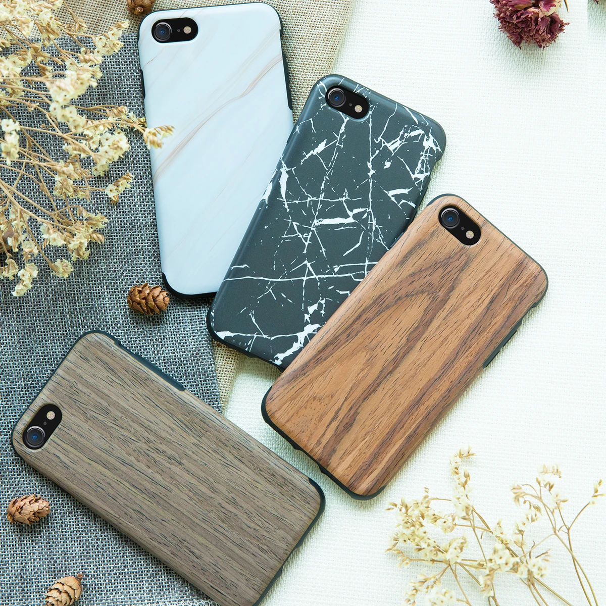 ROCK чехол с полной защитой для IPhone 8, Классический чехол с текстурой древесины+ ТПУ защитный чехол на заднюю панель для IPhone 8 Plus, чехол для телефона