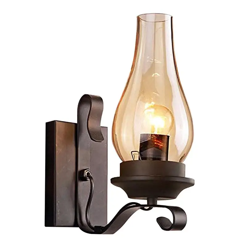 

1PC Retro Kerosene Wall Lamp Corridor Stair Iron Art Decorative Wall Lamp Without Light Source