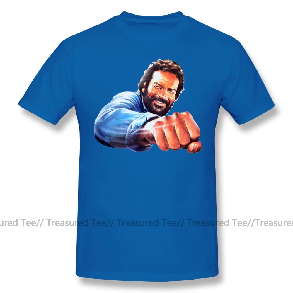 Bud Spencer Футболка с принтом Bud Spencer футболка пляжная хлопковая Футболка с милым принтом 5x Мужская футболка с коротким рукавом - Цвет: Blue