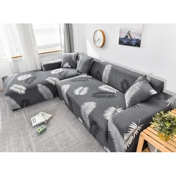 Luxurious Stretch Printed Sofa Slipcover for Living Room - Elastic Corner Couch Cover (Color 22)