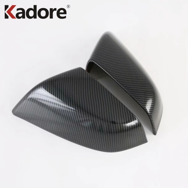 Carbon Fiber Plastic Для Tesla модель S- хромированная Боковая дверь зеркало заднего вида Накладка для автомобиля внешние аксессуары для автомобиля-Стайлинг - Цвет: Carbon Fiber Plastic