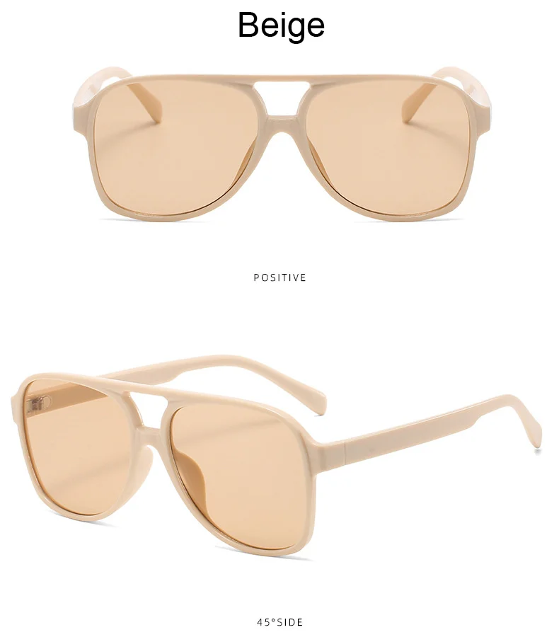 Oversized Square Aviator Sunglasses For Women Vintage Style_voghion.com