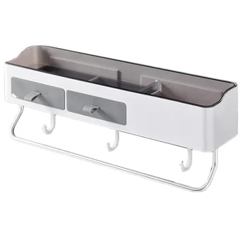 

Multifunction Bathroom Shelves Wall-Mounted Storage Baskets for WC Shower Shelf with Towel Rack Bathroom Accessories L