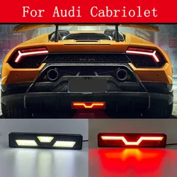F1 estilo retângulo led traseiro parar cauda 3rd freio luz estroboscópica carro preto luz de nevoeiro traseira luz de freio da cauda para audi cabriolet
