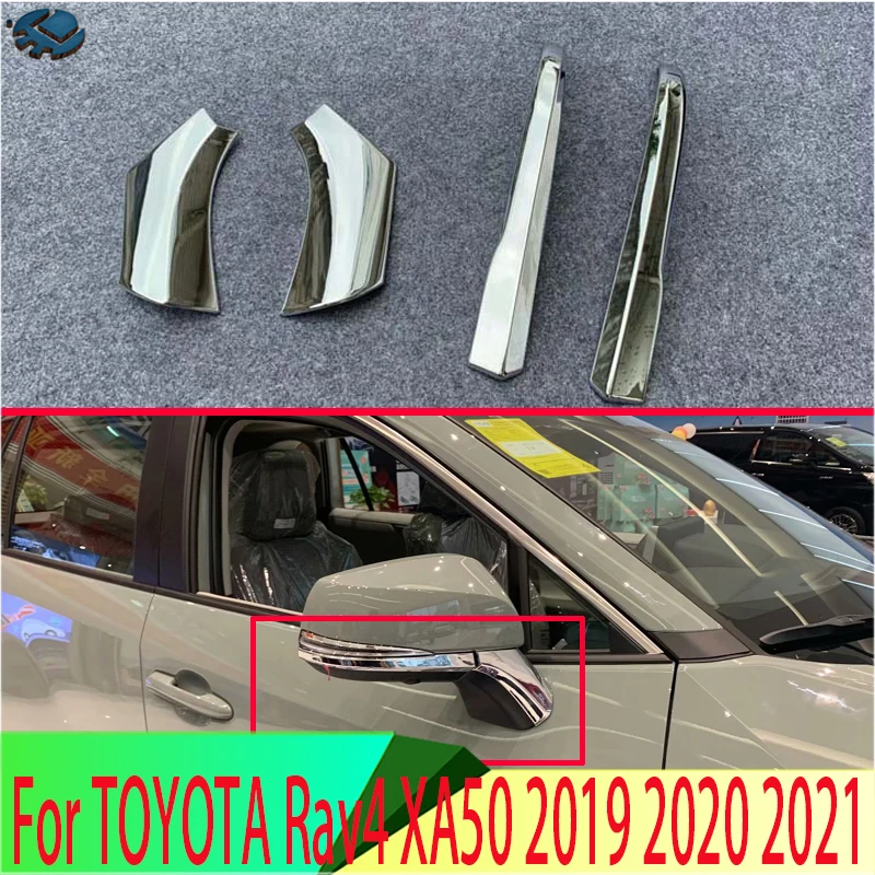 For TOYOTA Rav4 XA50 2019 2020 2021 ABS Chrome Side Mirror Rear View Wing Cover Trim Molding Bezel Car Styling | Автомобили и
