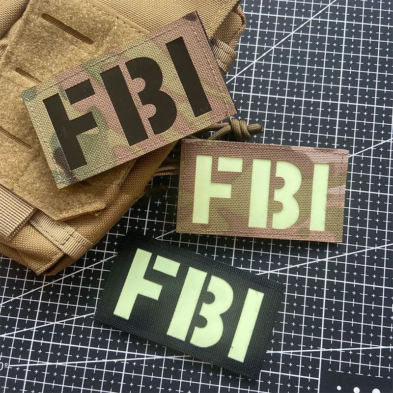 US Morale Badge FBI Patches Tactical Vest Patch Badge Luminous Cutting
