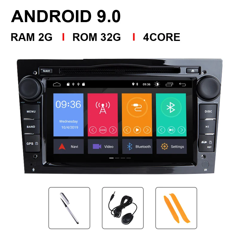 Ips 2 Din Android 9 Автомобильная магнитола мультимедиа для Opel Vectra C Vauxhall Astra HG J Zafira B Corsa D vivaro Meriva AntaraVeda DSP 4GB - Цвет: 4 Core 32 ROM