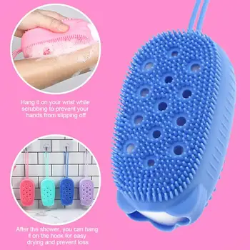 

Silicone Brushes Bath Towels Rubbing Back Mud Peeling Shower Extended Scrubber Skin Clean Brushes Bathroom Body Massage
