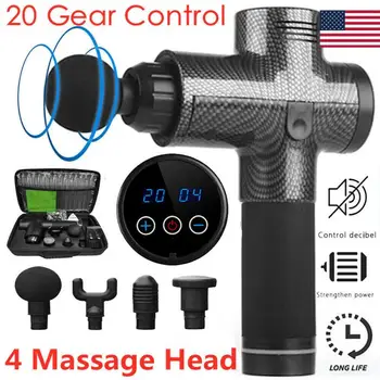 

LCD Display Relax Therapy Massage Gun Percussive Vibration Muscle Massager Sports Recovery Increased Blood Flow Injured Muscles