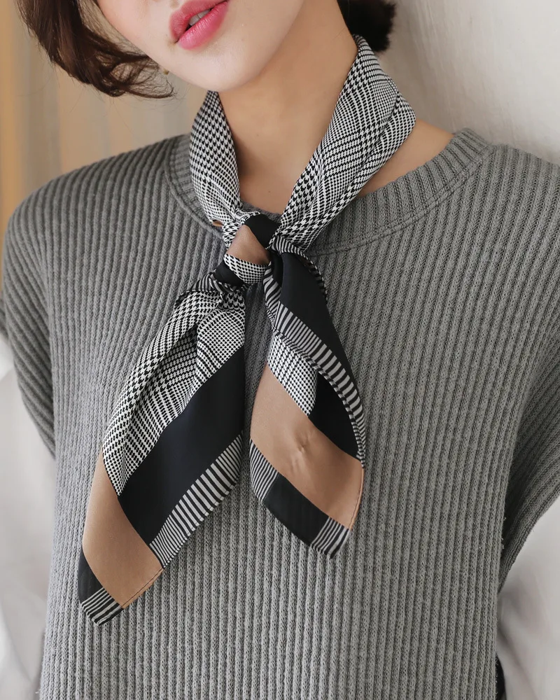 New 70 Cm Small Silk Square Scarf Women 's neck Scarfs neckerchief Spring Autumn scarf for hair | Аксессуары для одежды