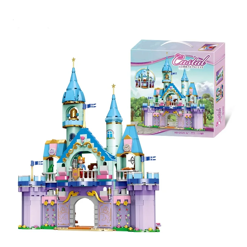 

In Stock 873PCS 12024 Prince Charming Construction Building Blocks Toys for Girls' Dream Castle Princess and Prince Castle Brick