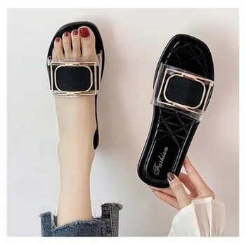 

Summer sandal new style square buckle outside wear fashionable joker beach shoes flip-flops beach slippers