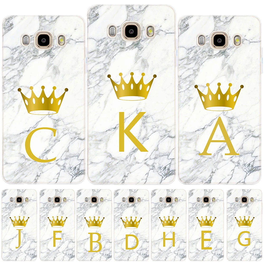 Мягкий чехол с надписью на заказ мраморной короной для Samsung Galaxy J3 J5 J7 2017 J530 J330 J8 J4 J6