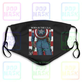 

Dust Mask with Filter Captain America Born In The Usa Avengers Endgame Washable Reusable Mask