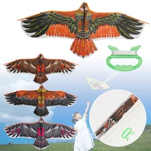 1.1m Eagle Kite With 30 Meter Kite Line Large Eagle Flying Bird Kites Children Gift Family Trips Garden Outdoor Sports DIY Toy