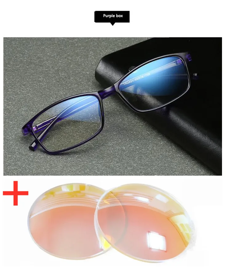 Blue frame Silver GLTREE цветные очки для женщин и мужчин, красные, зеленые очки для слепоты с коробкой, водительские цветные очки G474 - Цвет линз: Blue frame Silver