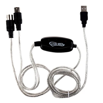 

MIDI USB IN-OUT Interface Cable Cord Converter PC to Music Keyboard Adapter