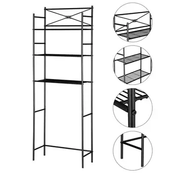 

USA warehouse3 Tier Metal Over The Toilet Shelf-Black