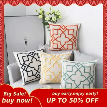 

MIHE Stripe Pillow Cover 45*45cm Geometric Home Detor Pillowcases Cotton and Linen Throw Pillow Case B-BZT13