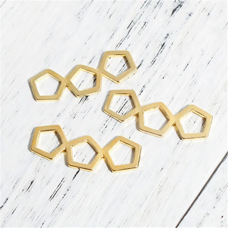 DoreenBeads модные соединители из сплава цинка соты серебряного цвета Пентагон Полые