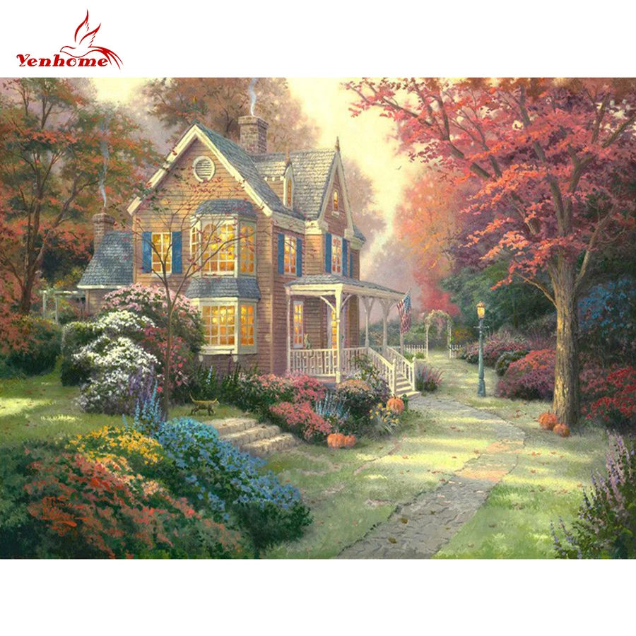 

Acrylic DIY Oil Paintings by Numbers Ancient Castle Photo Canvas Painting Wall Pictures for Living Room Wall Art Posters Decor