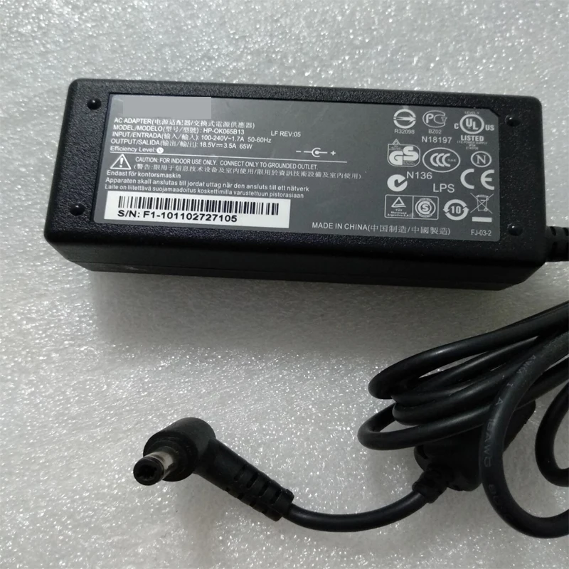 

Genuine 18.5V 3.5A HP-OK065B13 AC Adapter for HIPRO HP-OK065B13 with plug size 5.5*2.5MM