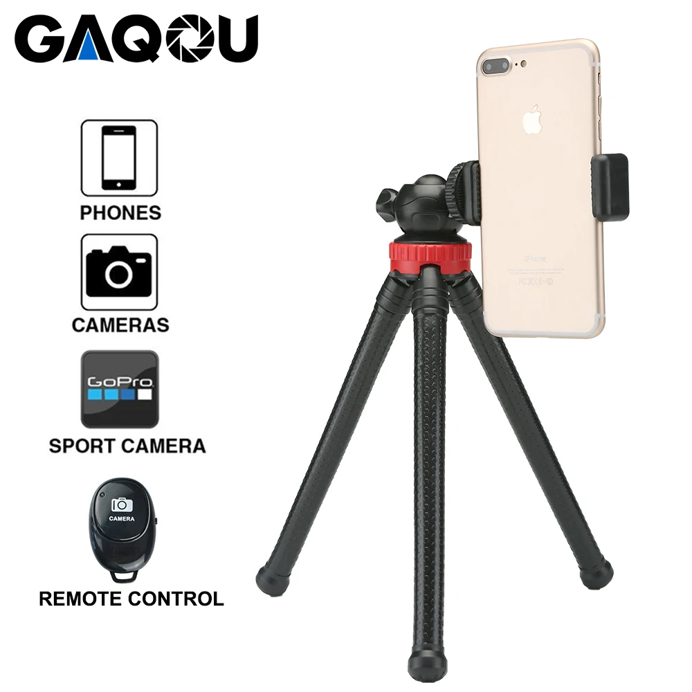

GAQOU Flexible Mini Tripod with Remote Control Octopus Mobile Phone Tripods Bracket Monopod Selfie Stick For iPhone Gopro Camera