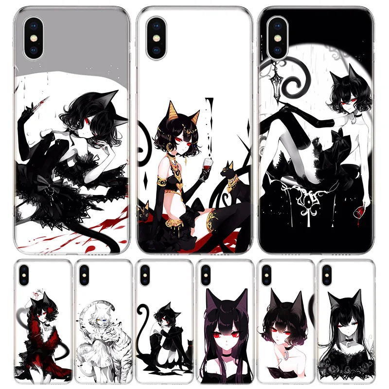 Чехол для телефона Loli с готическим котом Iphone 11 12 13 Pro Max 6X8 6S 7 Plus XS + XR 5S SE | Мобильные