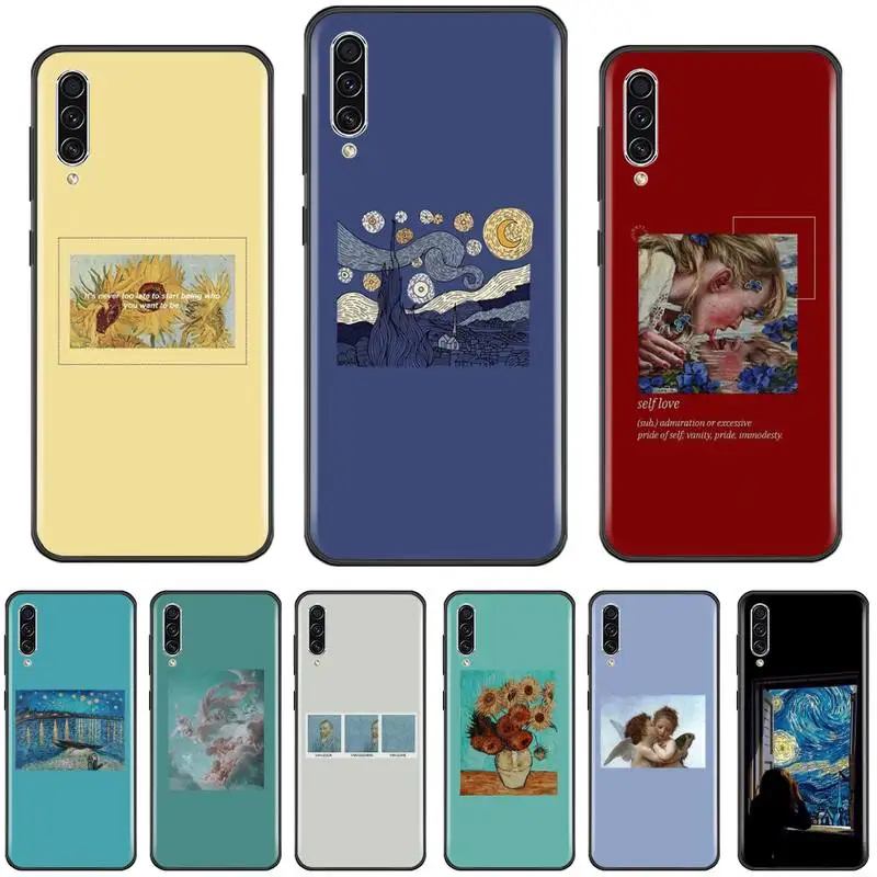 Ретро Чехол Ван Гога с волнистым рисунком для телефона Samsung A20 A30 30s A40 A7 2018 J2 J7 prime J4