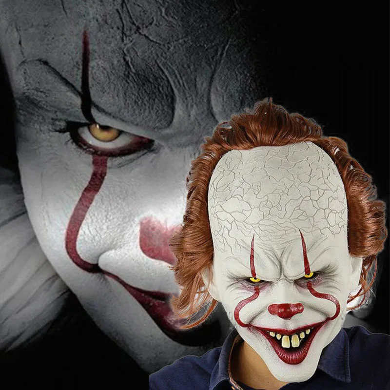 Pennywise ужас клоун латексный Полнолицевой Джокер Маска Клоун возвращающаяся душа Хэллоуин Косплей Костюм PropsStephen King маска
