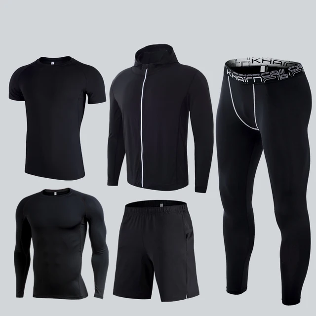 Mannen Compressie Sportkleding Suits Gym Panty Training Kleding Workout  Jogging Sport Set Running Trainingspak Droge Fit Plus Size|Hardloop setjes|  - AliExpress
