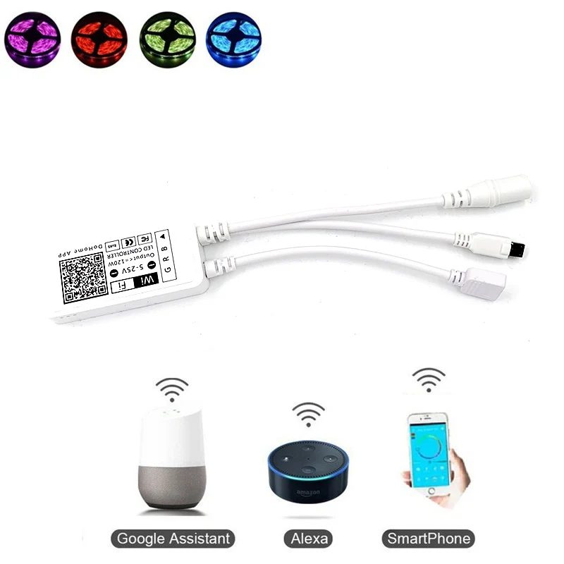 Flexível Rgb Led Strip Light Controller Rgb Tape Apple Homekit App 24key Controller Adaptador dc 525v Controle de Voz 4pin