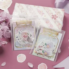 Optical Pickup Japanese Paper Bag Sticker Package 40 PCs 4-Choose Shaped Cutter Bronzing Silver Hand Account DIY Stickers