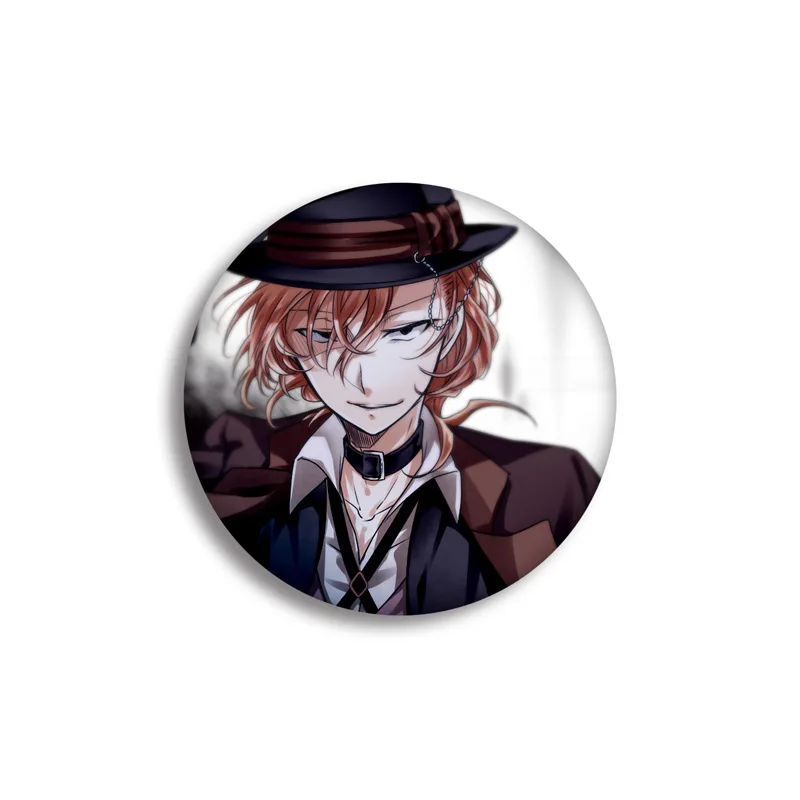 1 шт. значки аниме, художественный кролик, Atsushi Stray Dogs dazai osamu 58 мм Badegs брошь, значки - Окраска металла: see chart