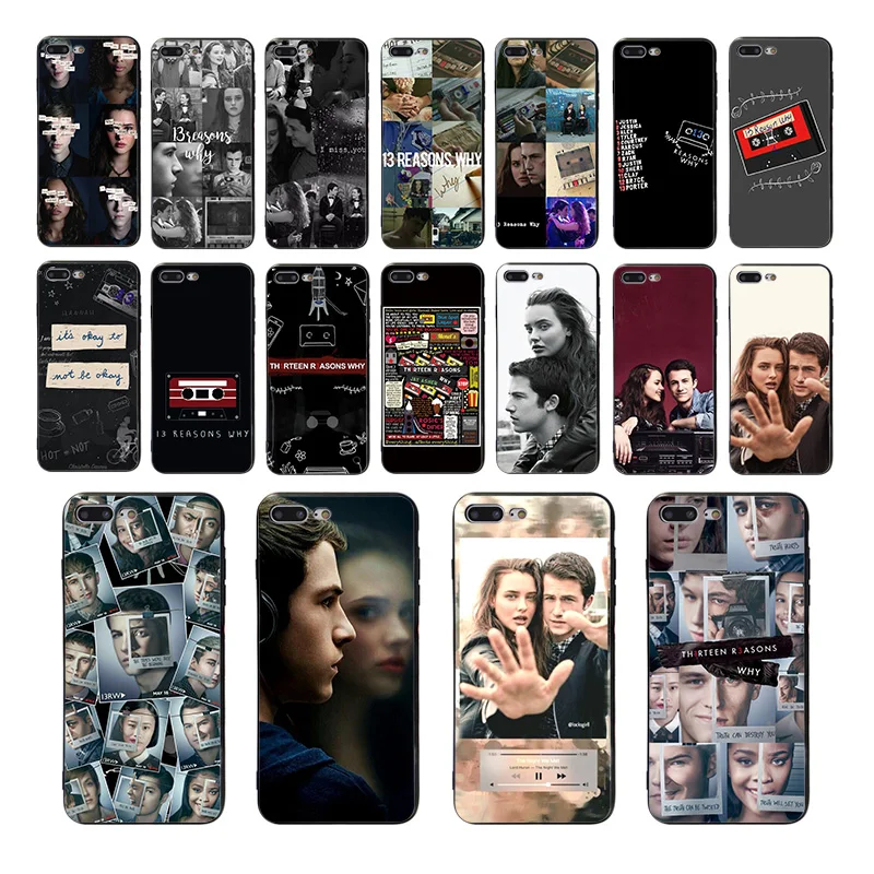 ТВ-сериал 13 причин почему постер чехол черный мягкий корпус для телефона iPhone 8 7 6 6S