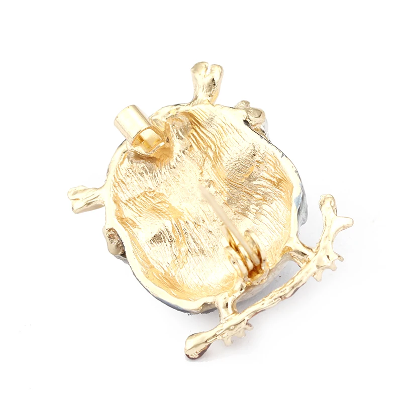 H350157X滴油猫头鹰带珍珠胸针 (9)