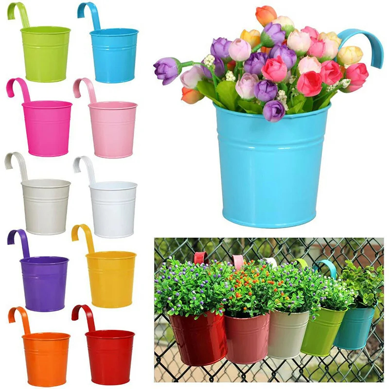 Balcony Decoration-Supplies Hanging Flower-Pots Window-Garden 10--10--15cm Iron Colorful Balcony Decoration-Supplies Hanging Flower-Pots Window-Garden 10--10--15cm Iron Colorful