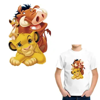 

New Fashion Simba King Lion Patches Sticker On Clothes Heat Transfers Vinyl DIY A-level Washable Kid Clothes Sticker Decoration